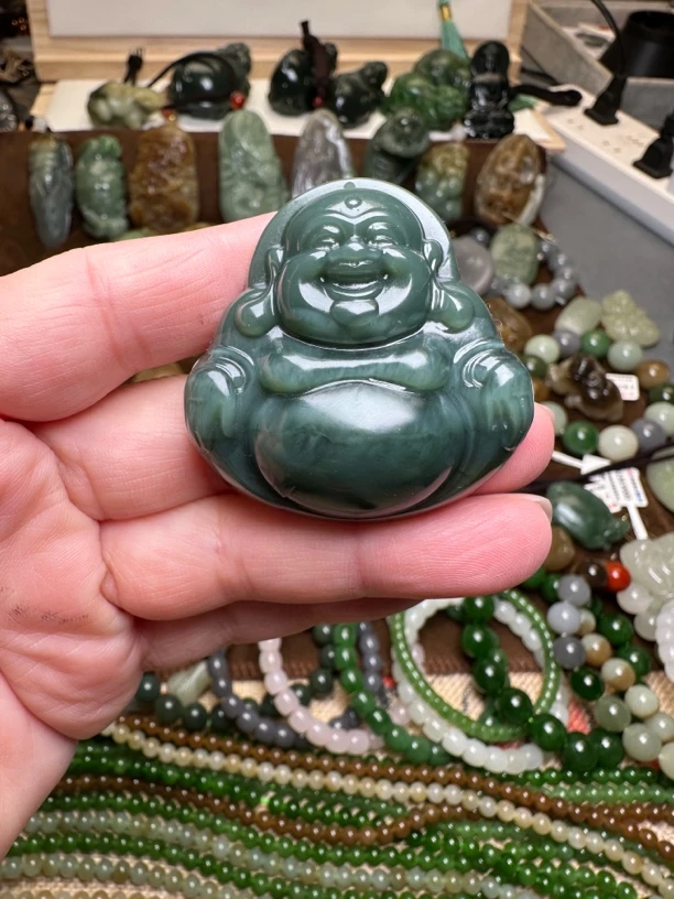 和田玉碧玉大肚佛