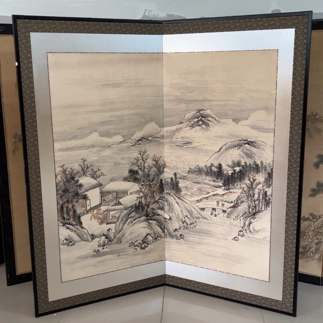 绘画屏风框画茶空间设计