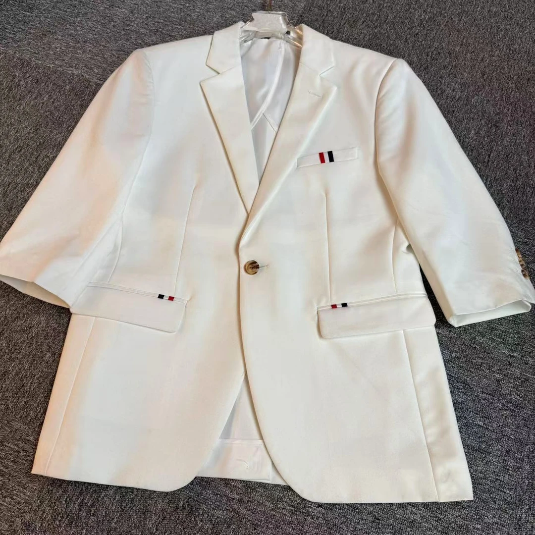 正装夏季商务女士西装七分袖时尚薄西服薄款白色3038