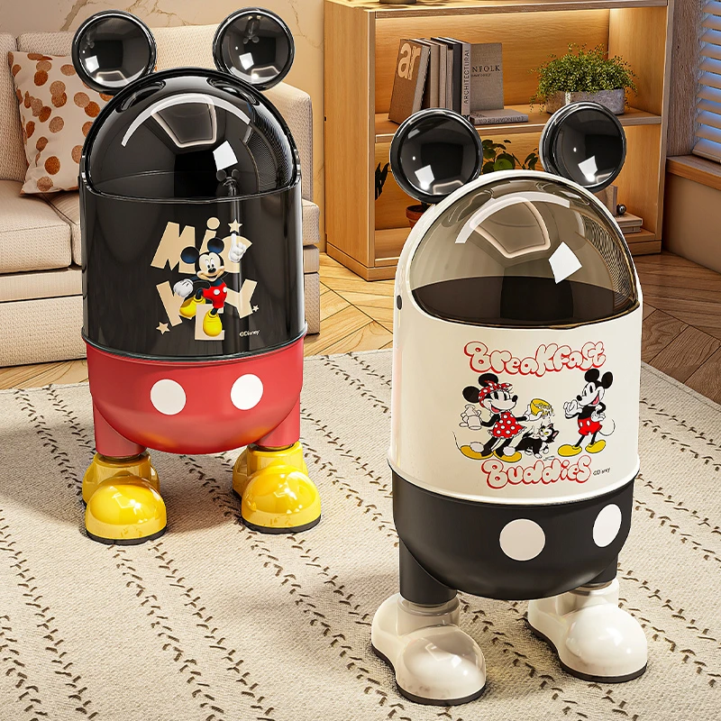 优勤米奇垃圾桶家用客厅轻奢高档2025新款高颜值卧室大号带盖纸篓