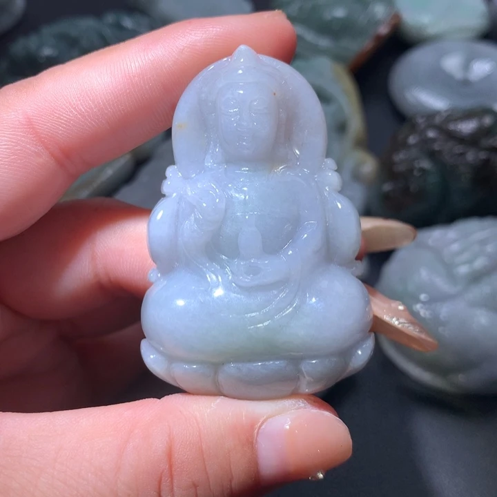 翡翠未镶嵌颈饰保真天然A货翡翠