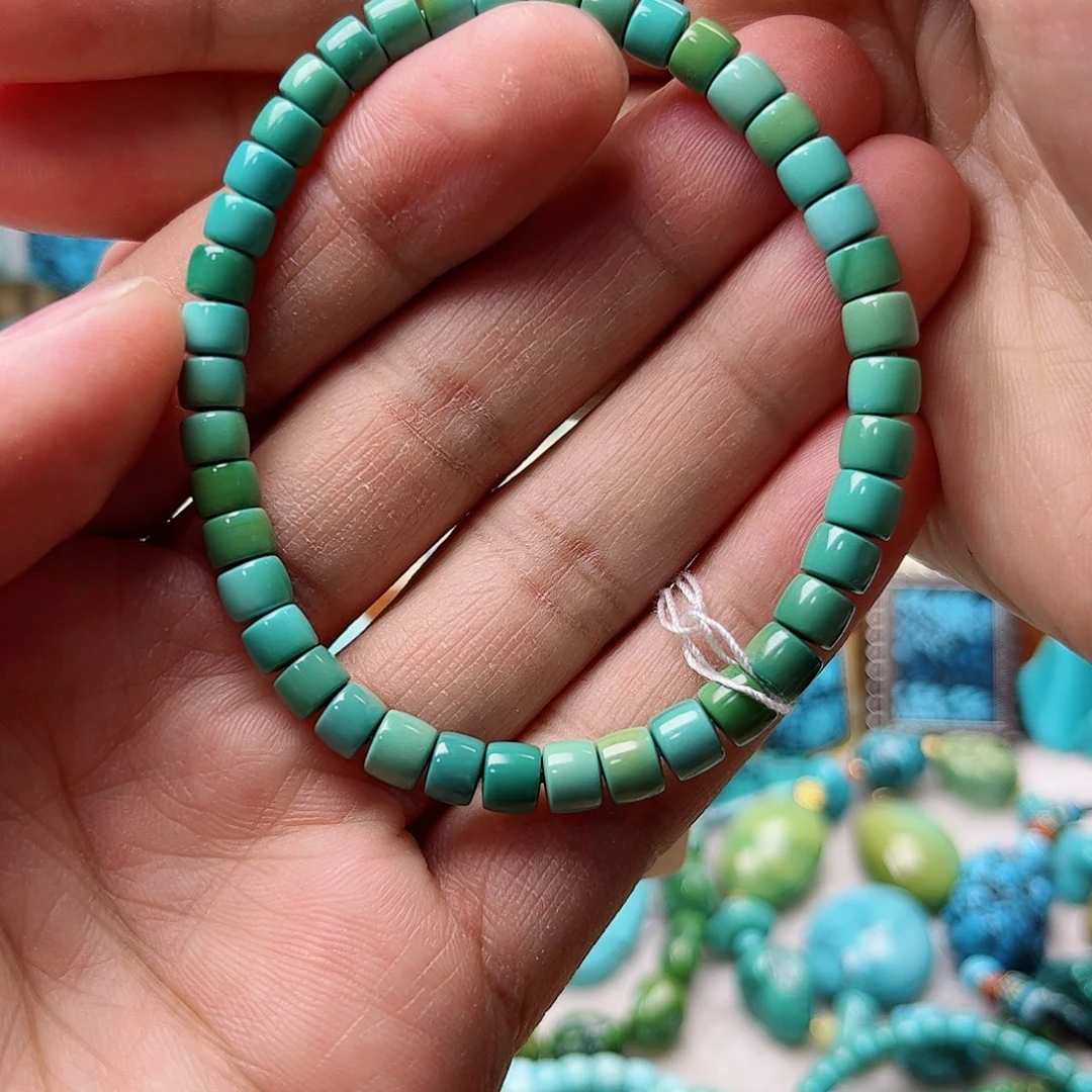 绿松石珠宝奇石未镶嵌风*落