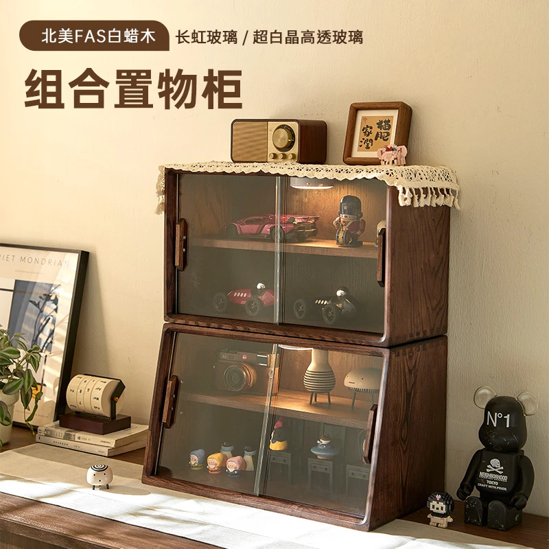 实木收纳柜杂物储物柜桌上台面水杯茶具架子客厅餐边多功能置物柜