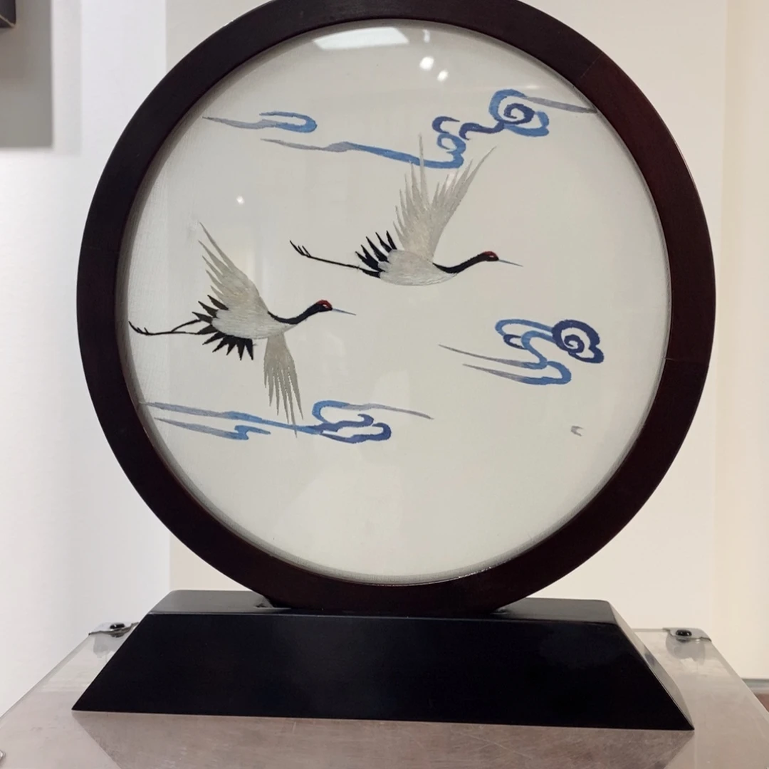 刺绣纯手工制作仙鹤
