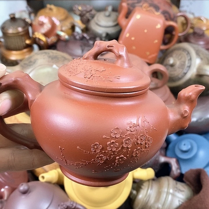 茶壶紫砂微瑕盖裂