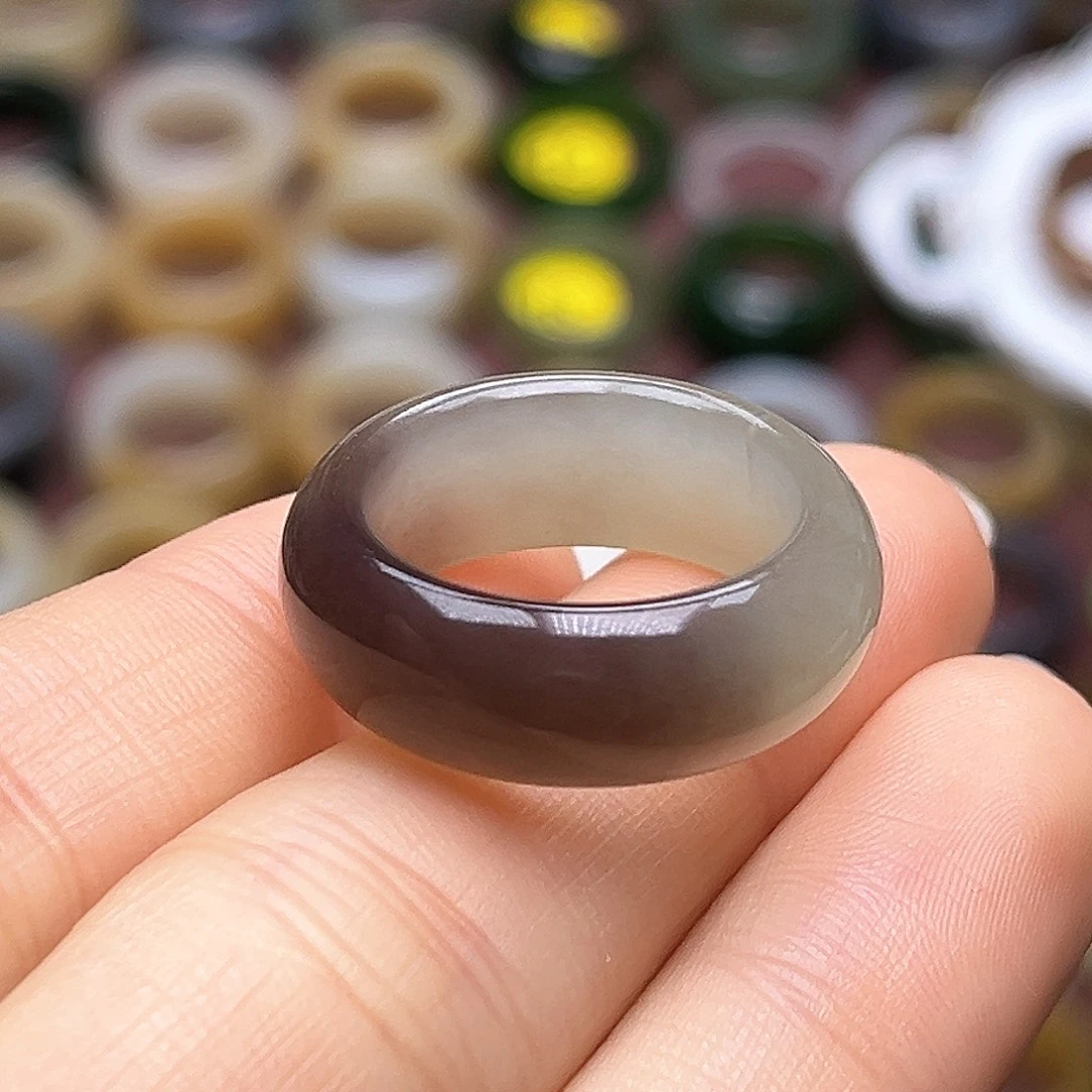 和田玉未镶嵌戒指17.9冰紫翠