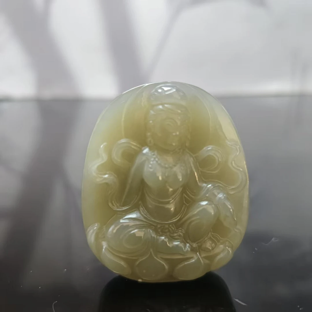 Z和田玉观音吊坠3619