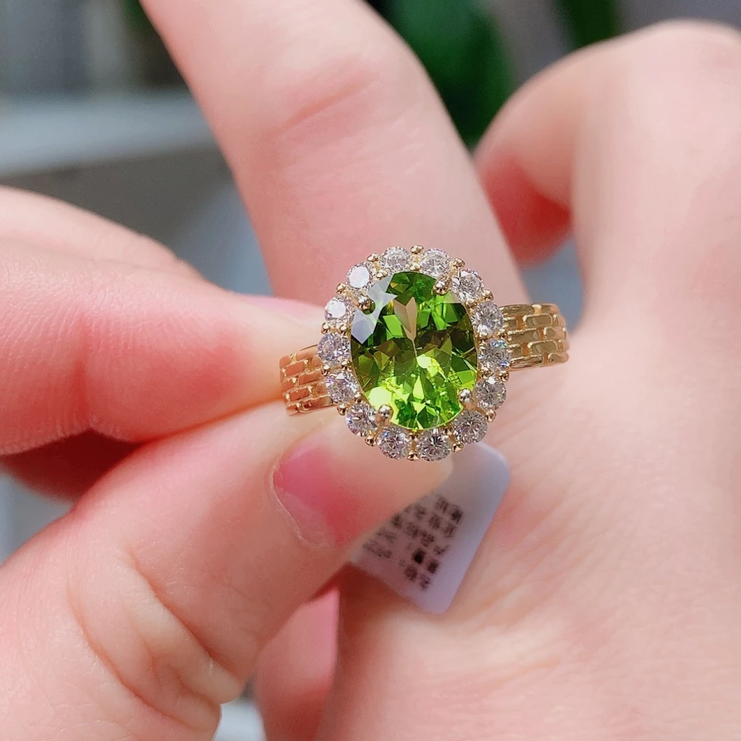 银S925镶嵌戒指橄榄石