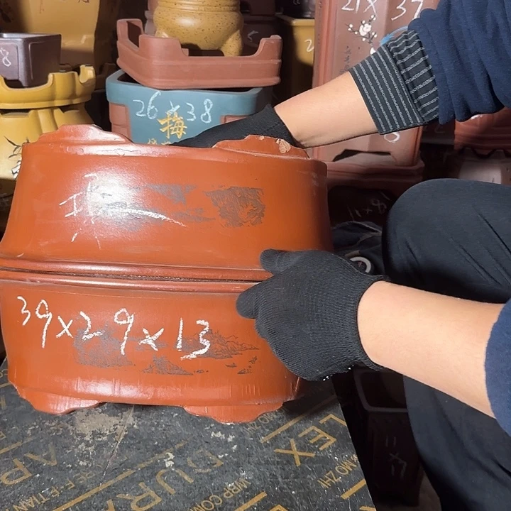 紫砂花盆盆景盆景盆景瑕疵
