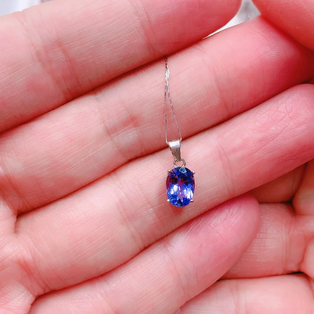 坦桑石吊坠(不含链)银S925镶嵌柔****妈