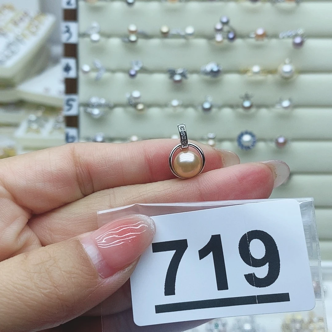 淡水珍珠戒指银S925镶嵌佛*?719