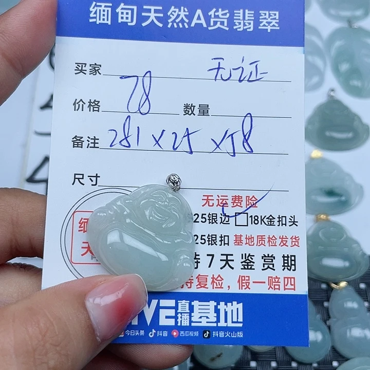 翡翠18K金镶嵌颈饰纯天然缅甸a货翡翠