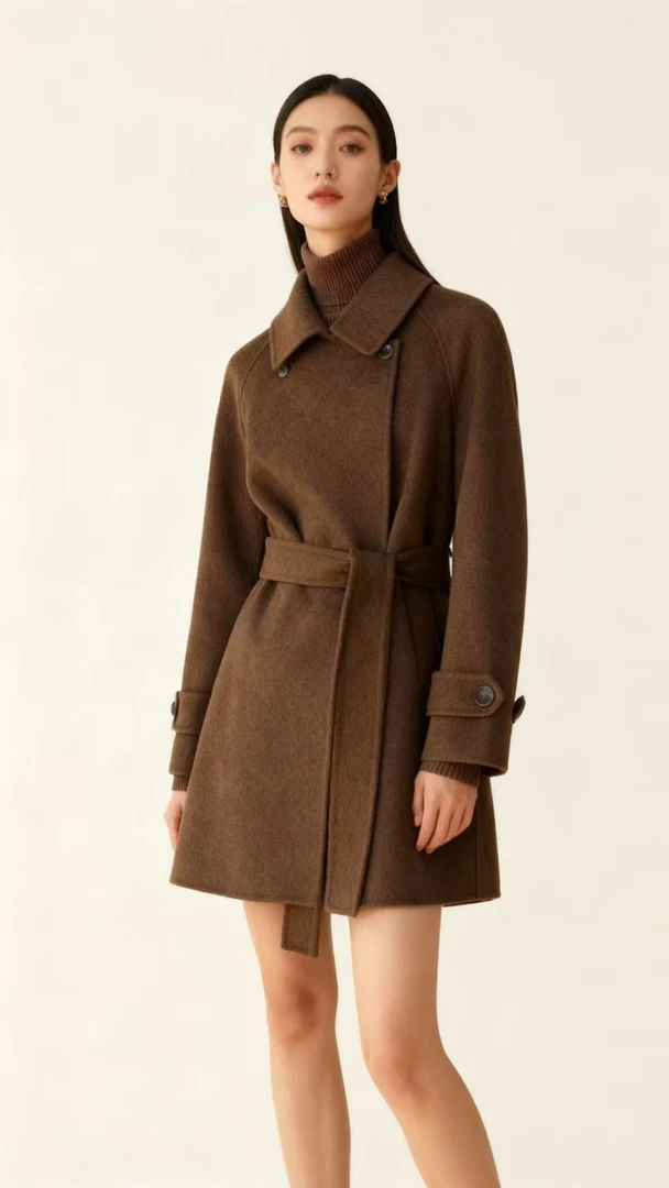 MZ.冬季高端双面呢羊毛大衣女中长款韩版毛呢外套MC0999