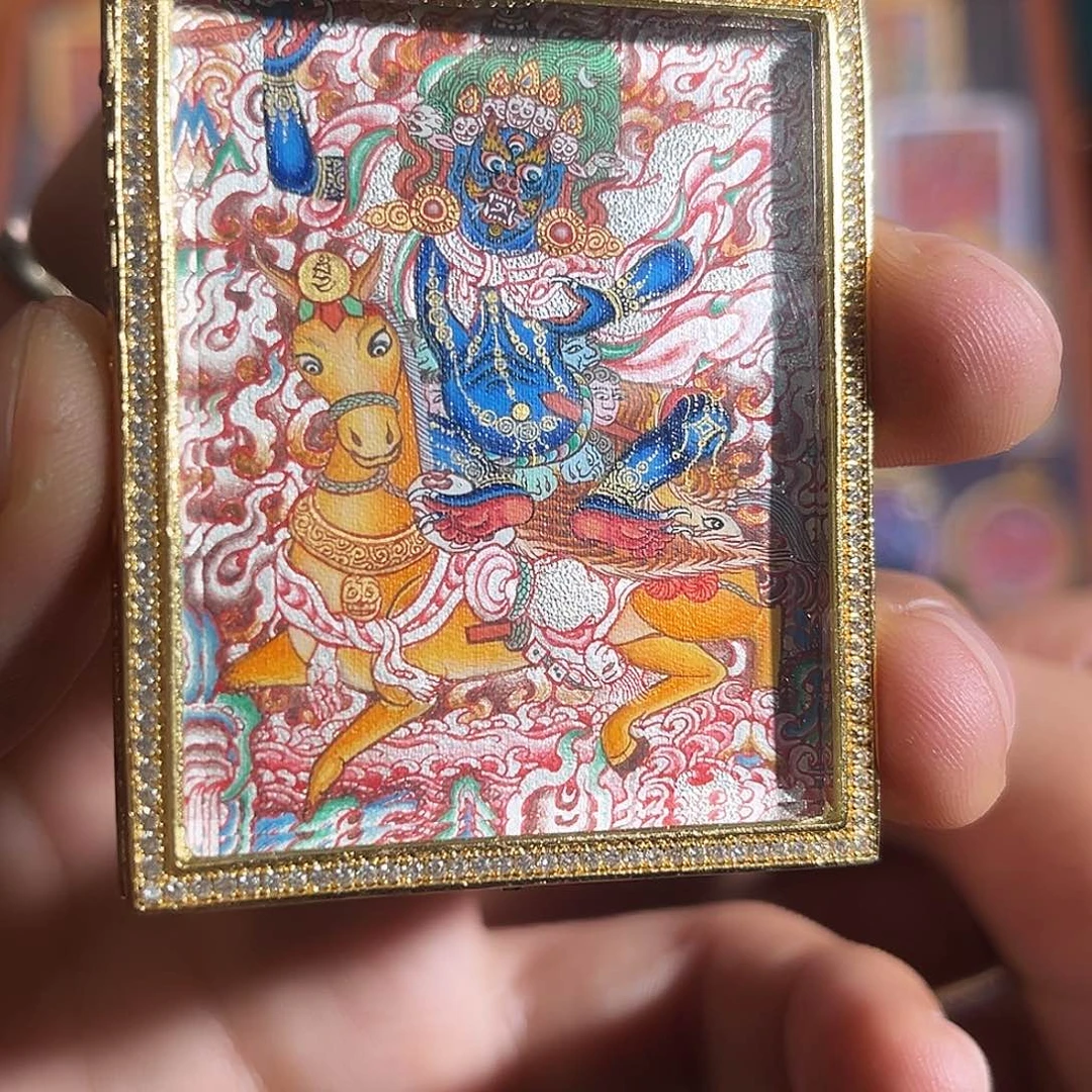 吊坠青海热贡纯手绘吉祥天母