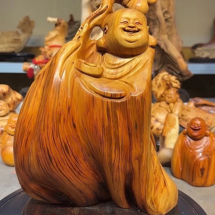 柏木太行崖柏弥勒佛