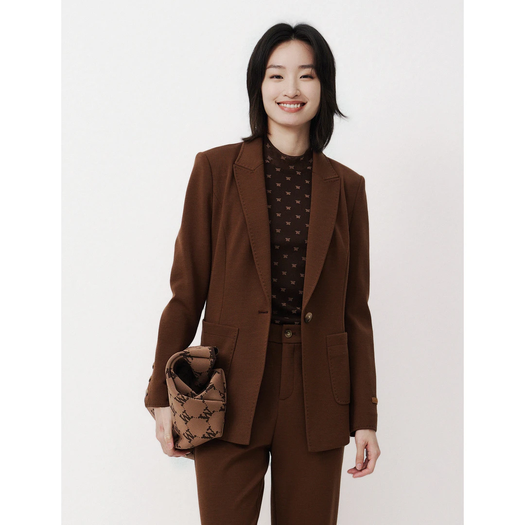 【众心专享价】【绵羊毛】美拉德风质感一粒扣西服外套女EA00921D1