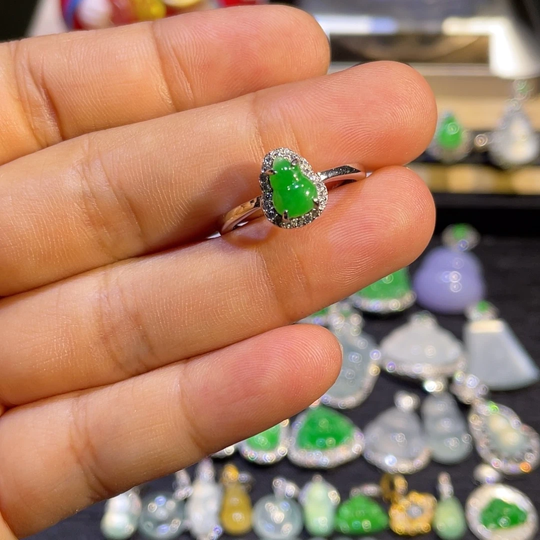 翡翠银S925镶嵌戒指