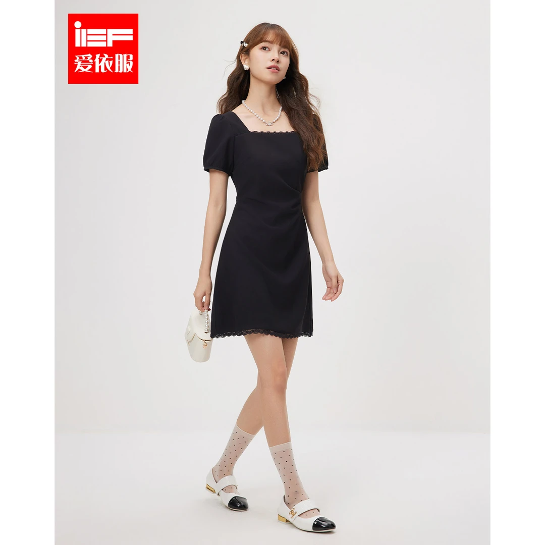 IEF/爱依服连衣裙2025夏季新款韩版优雅风气质感连衣中裙