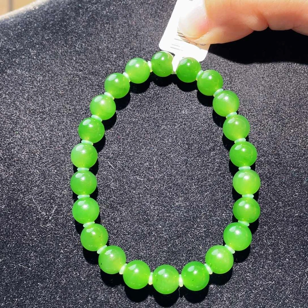 手链未镶嵌和田玉（碧玉）碧玉手串