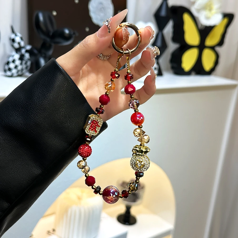 【原创高定-满钻发财链条】MUMU高定手机壳挂链水晶适用于苹果安卓