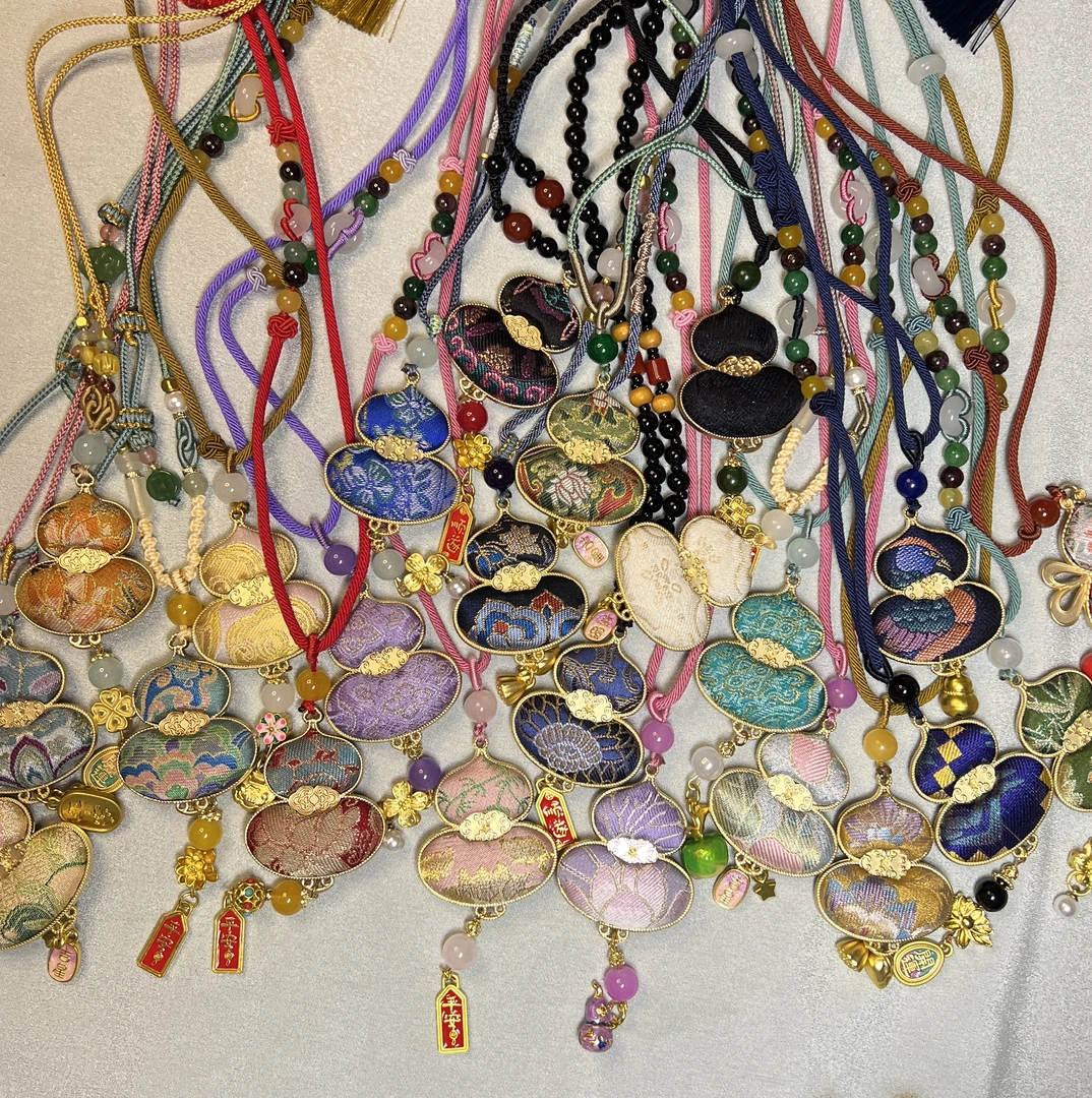 【成品】纯手工真丝非遗宋锦双面葫芦项链成品 中国风