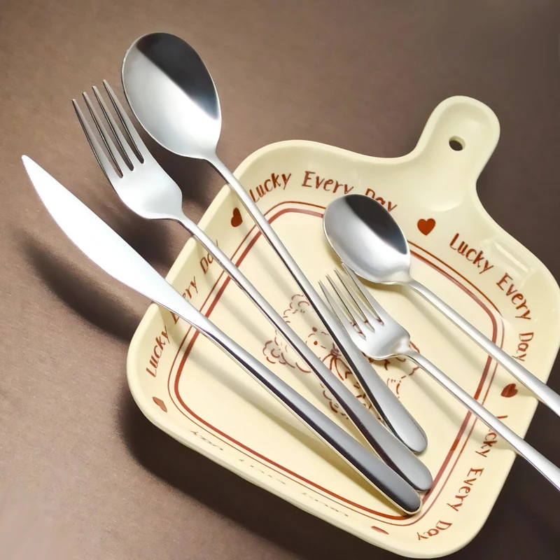 不锈钢长柄韩式家用304精致餐具西餐刀叉勺