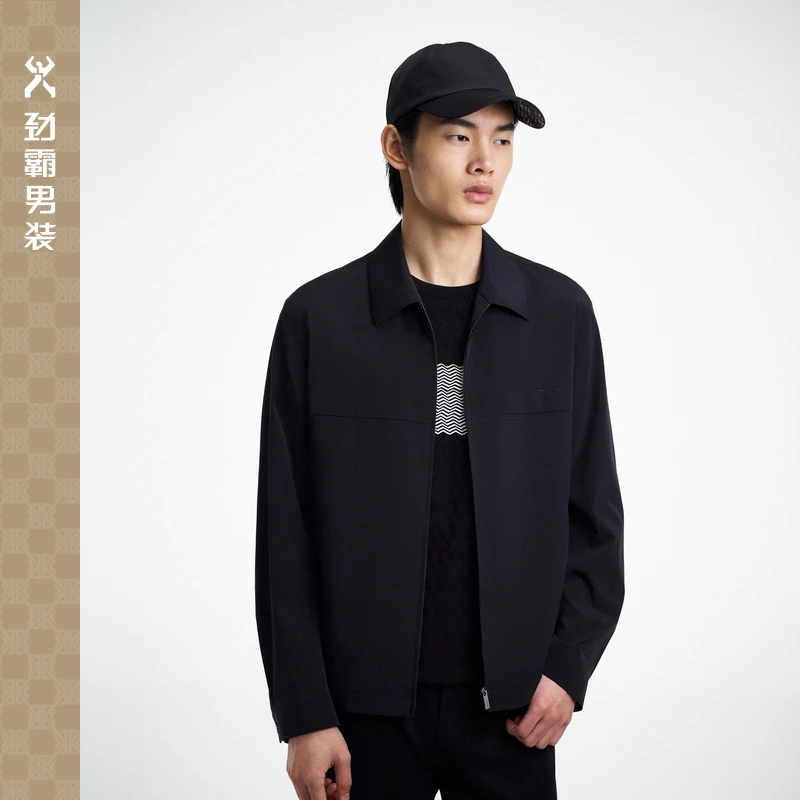 意大利面料挺阔抗皱茄克|HKDE1154