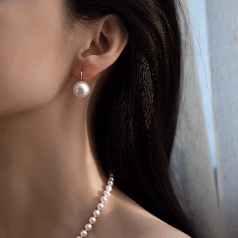 #年底清货 高跟鞋耳饰12-13mm 正圆冷白极光 经典时尚百搭清货款