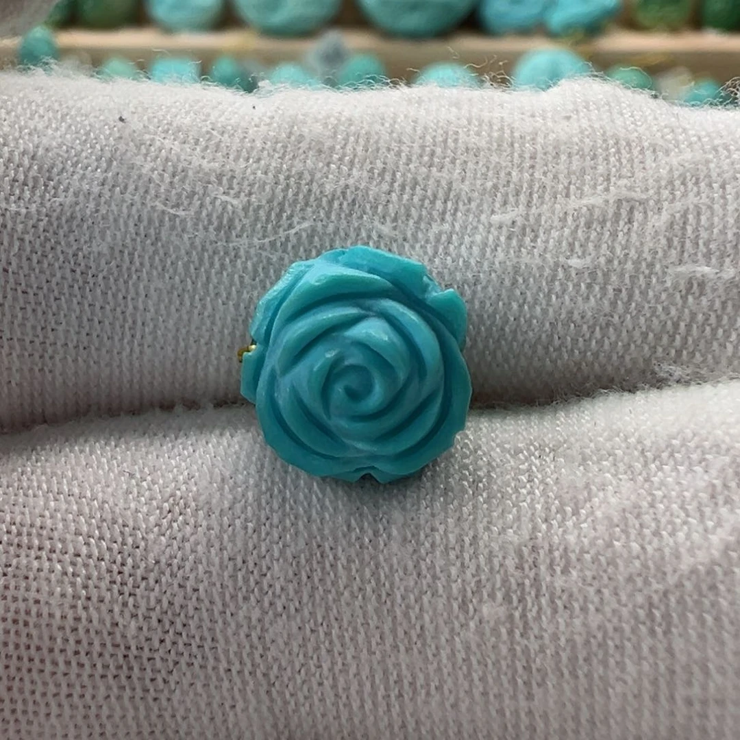 未镶嵌绿松石玫瑰花9.6mm