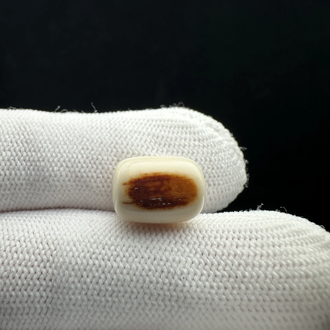 J2427天然猛犸牙 黄金皮桶珠9.5*13mm 一物一图 假一罚十