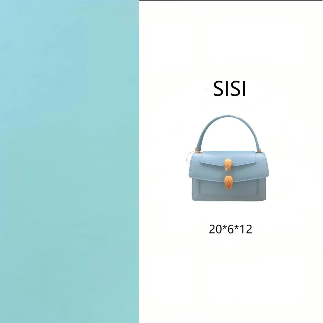 【尺寸：20*6*12】SISI原创设计高定真皮女包 C06003-冰川蓝