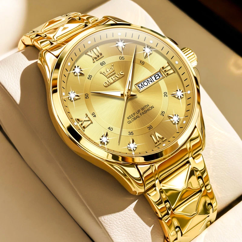 瑞士正品名牌男士手表男款机械表全自动18k金色防水机械表男十大