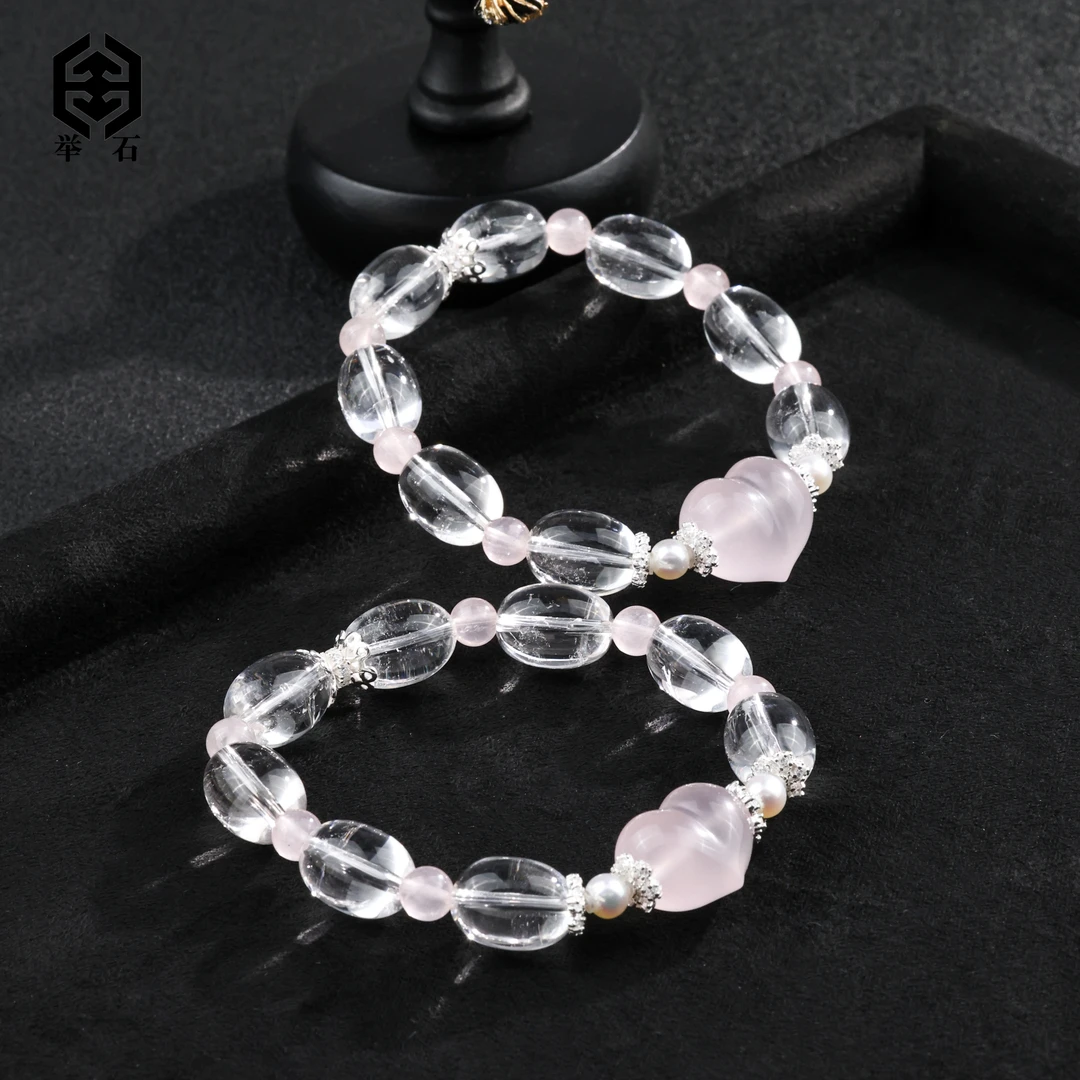 【举石精选】X07-6632-96水晶手串（一件/多样性发/约13*10mm）L