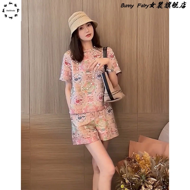 小个子夏装套装减龄高级感气质上衣短裤休闲新中式国风穿搭一整套