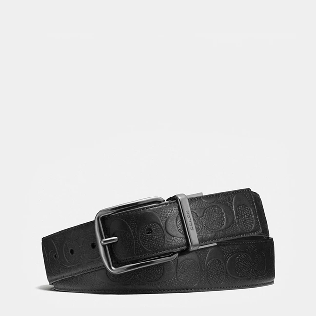 COACH男士皮带HARNESS针扣可裁剪双面腰带，CQ024 BLK