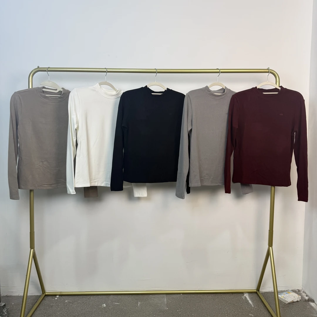 N2001女打底衫秋冬季常规圆领纯色女士内搭上衣