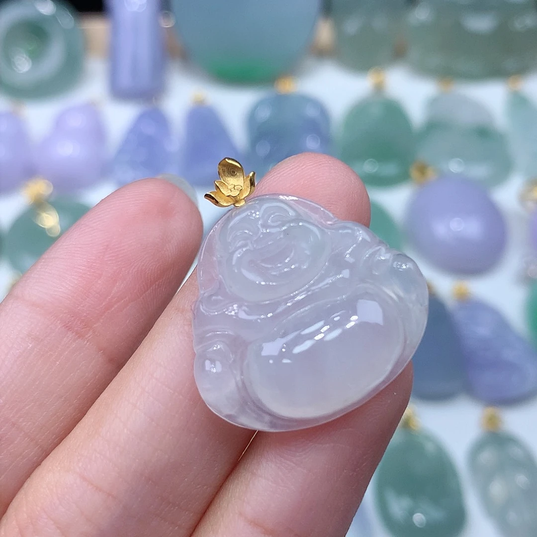 颈饰18K金镶嵌翡翠翡翠