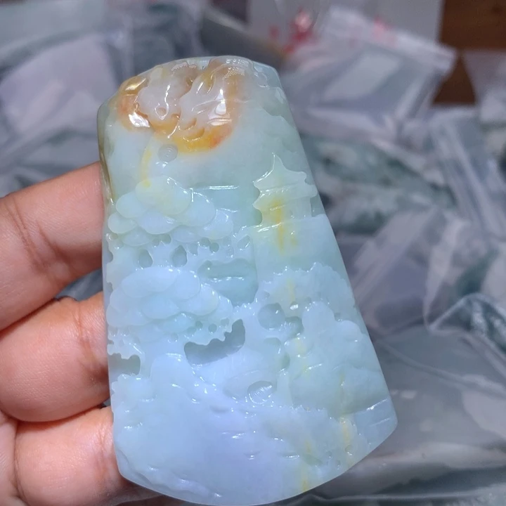 翡翠未镶嵌颈饰保真天然A货翡翠