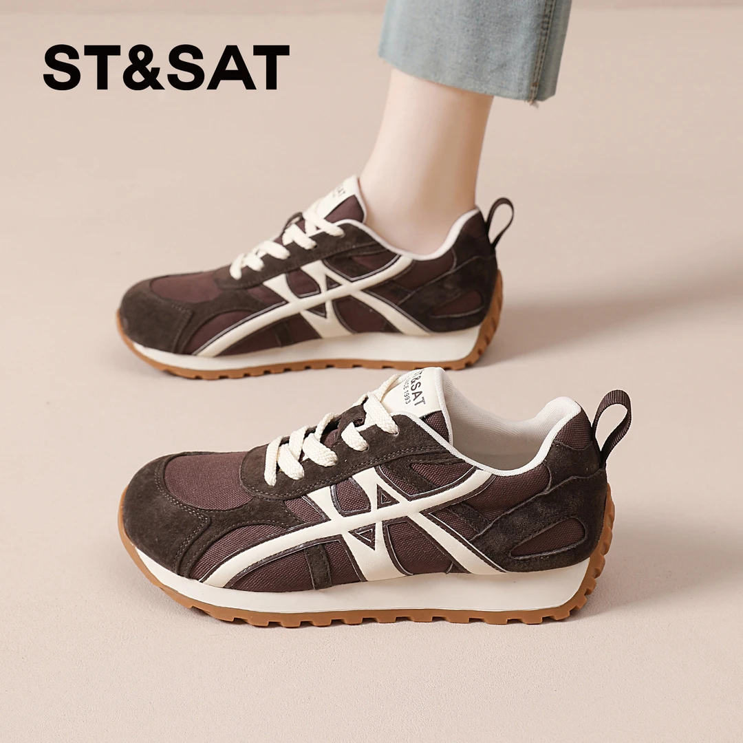 星期六轻奢德训鞋女2025新款秋季爆款休闲运动鞋平底阿甘板鞋女士