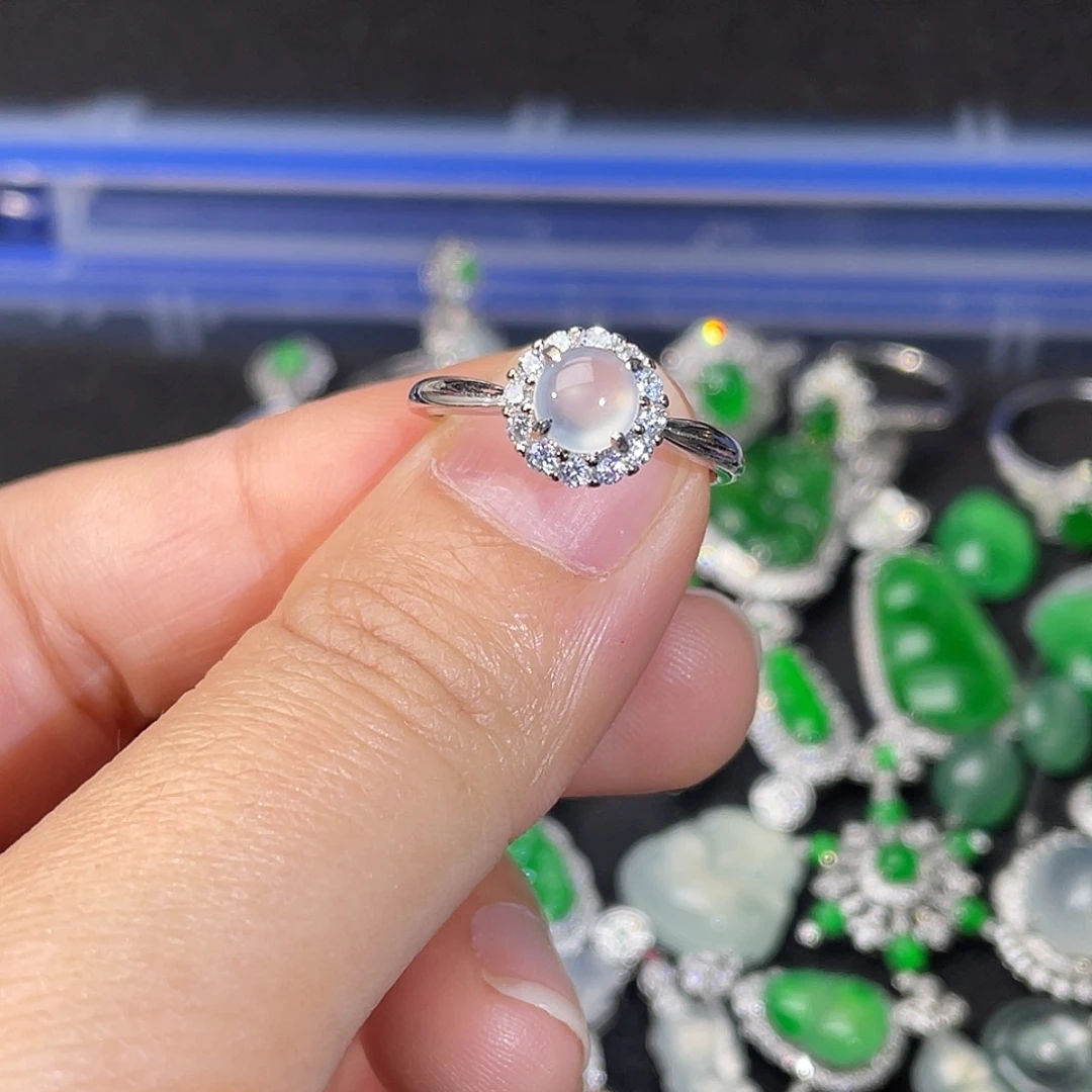 翡翠银S925镶嵌戒指