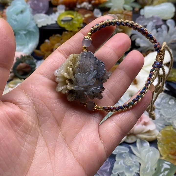 蛇纹石玉合金颈饰