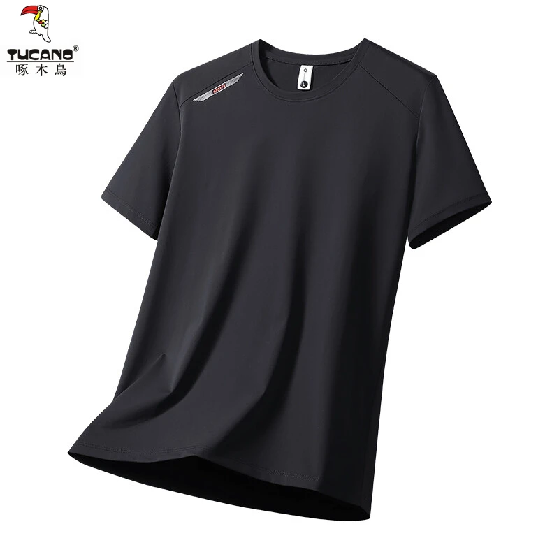 啄木鸟运动t恤男士短袖夏季薄款冰丝透气半袖体恤新款圆领上衣服