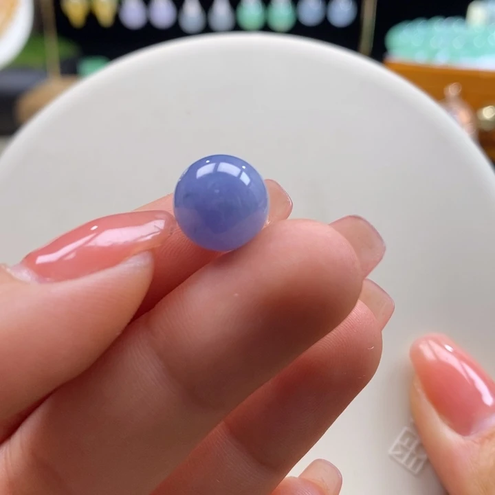 翡翠吊坠(不含链)未镶嵌翡翠蓝紫圆珠