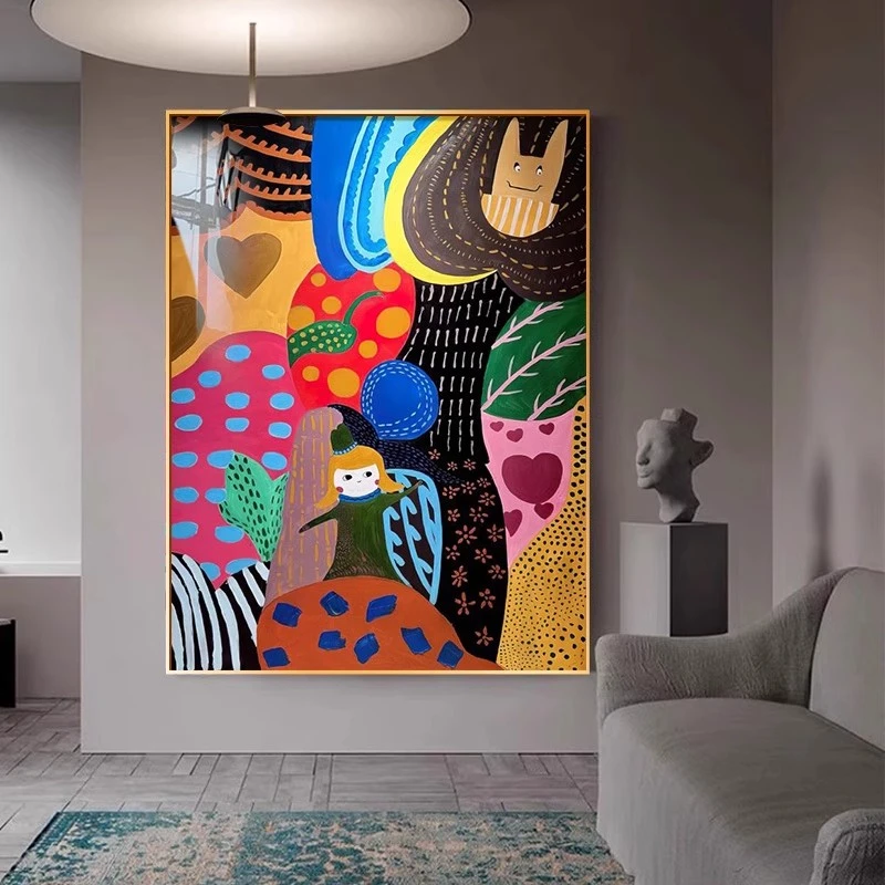 多巴胺艺术挂画马蒂斯小众抽象装饰画客厅背景墙玄关过道餐厅壁画