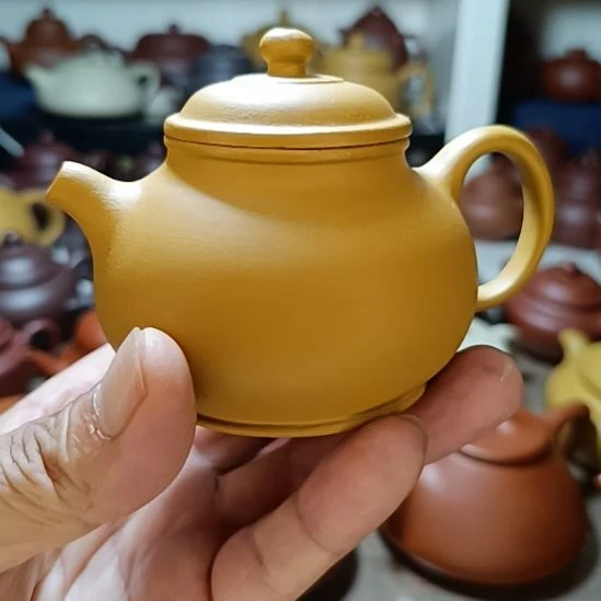 紫砂茶盘原矿黄金段泥高潘壶200cc半手工