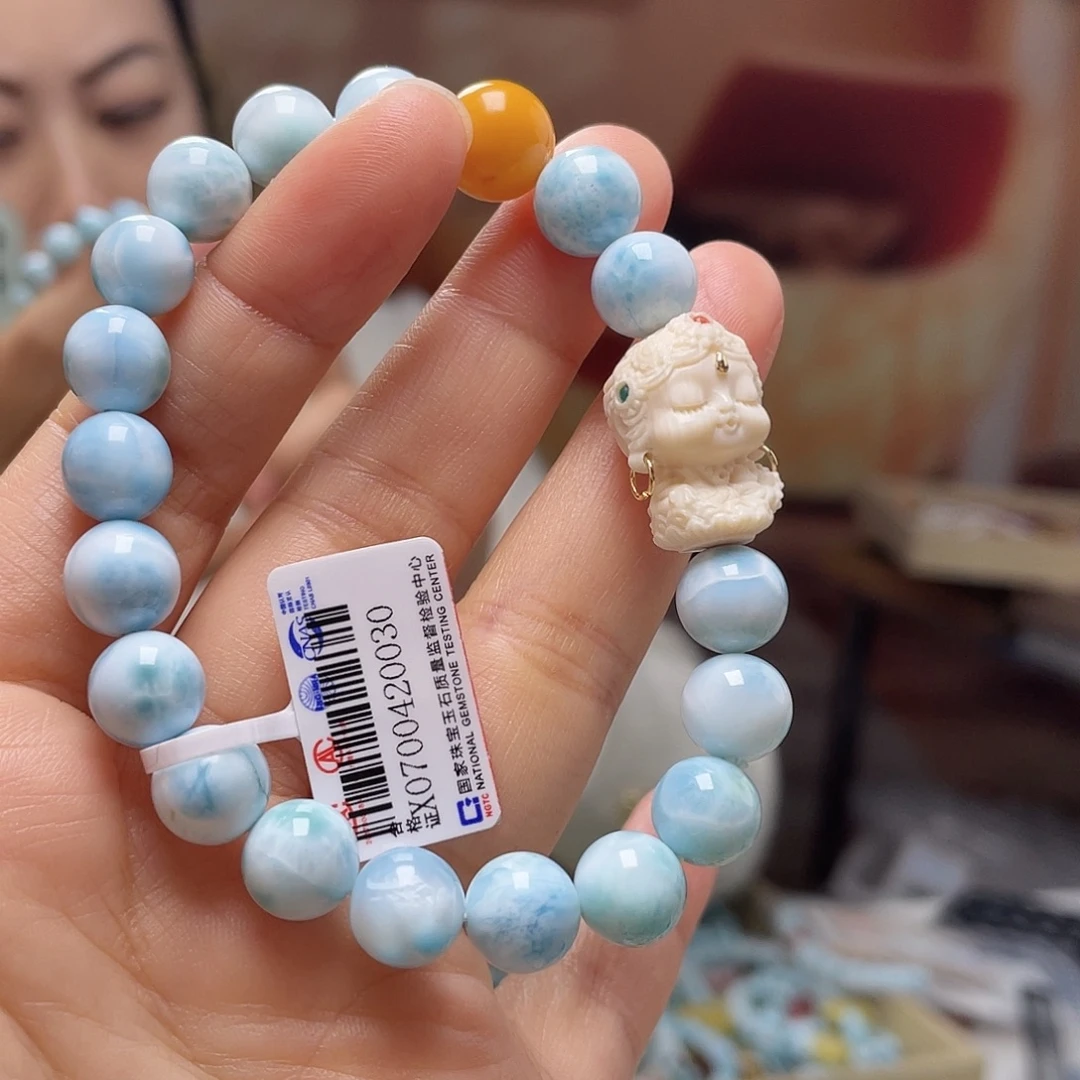 蜜蜡未镶嵌裸石手串