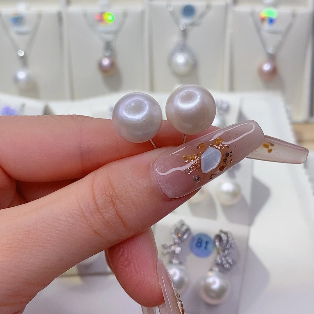 银S925镶嵌淡水珍珠耳饰11➕