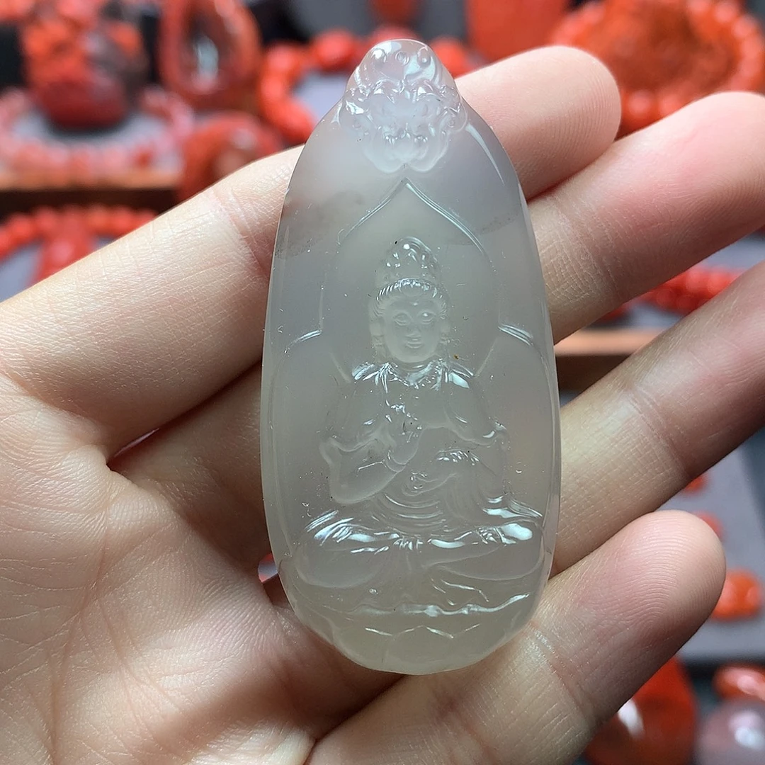 南红玛瑙1未镶嵌冰飘观音