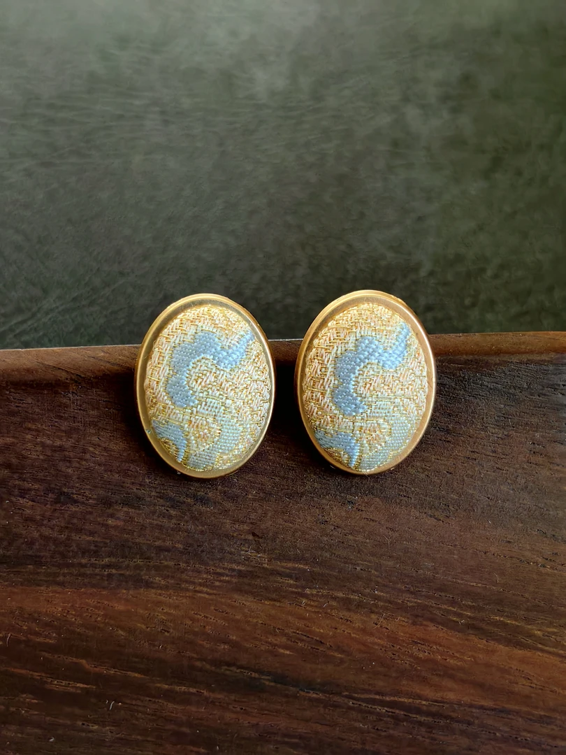 合金布艺耳饰 非遗宋锦手工耳饰单款单件非遗手作