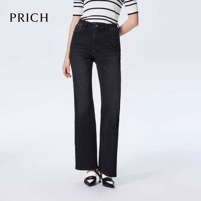 PRICH复古修身微喇牛仔裤PRTJE2301N